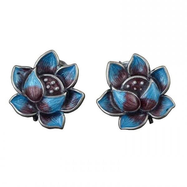 Blue lotus earrings demo