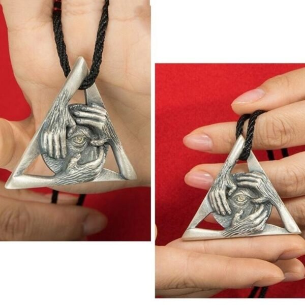 Silver Pendant 925 hands triangle holded