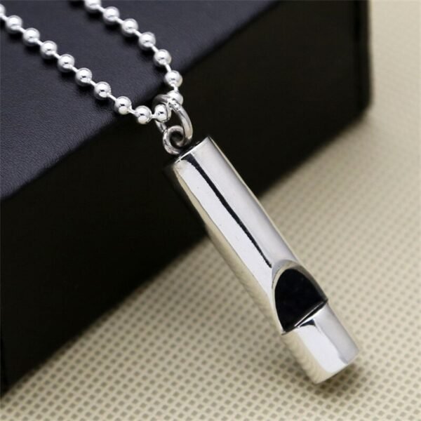 Silver Pendant 925 simple whistle smooth