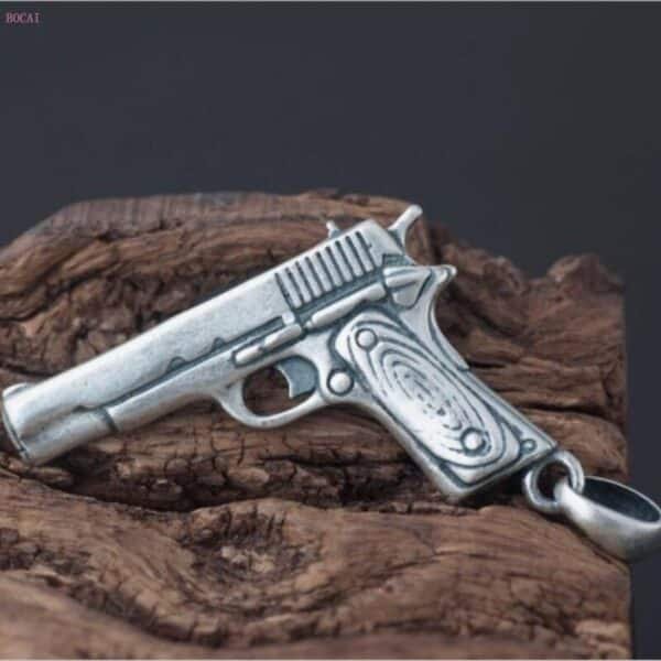Silver Pendant 990 45 pistol side view