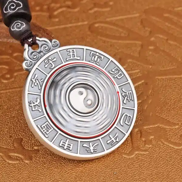 999 Silver Pendant spinning Chinese zodiac back view