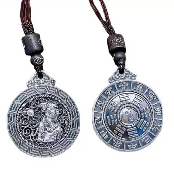 999 Silver Pendant spinning Chinese zodiac demo