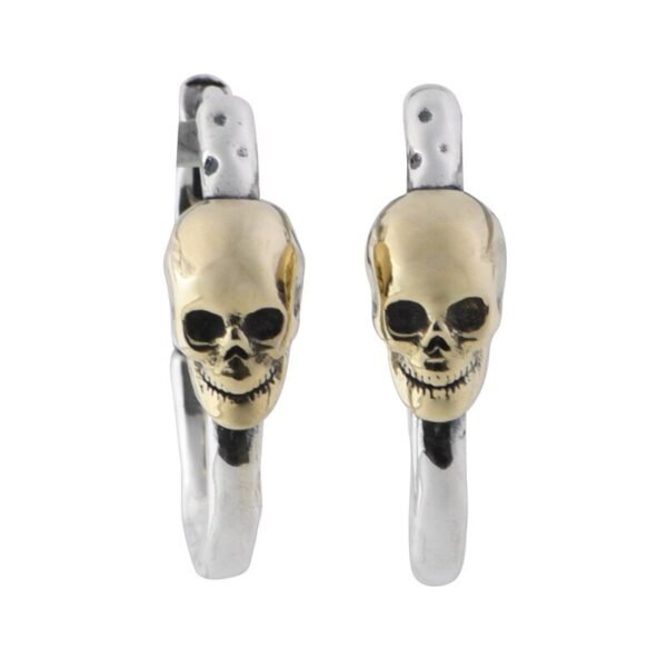Silver skull hoop earrings demo