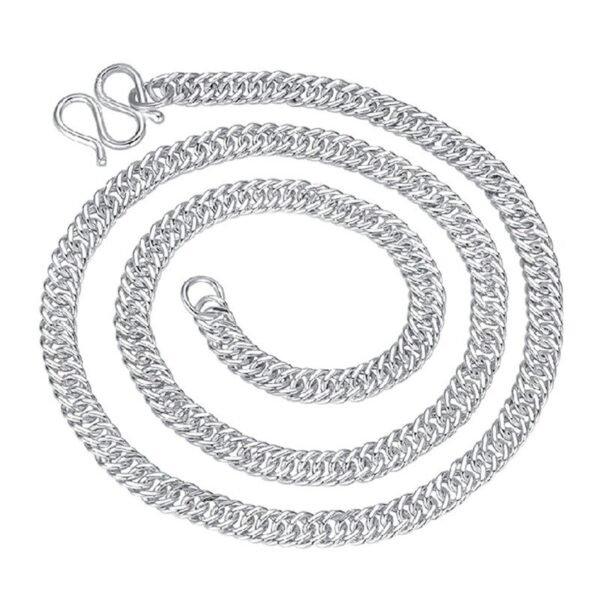 Silver Necklace 925 Italian flat link demo