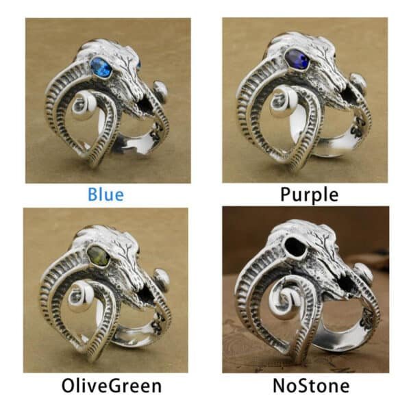 Silver Ring 925 sheep skull all models