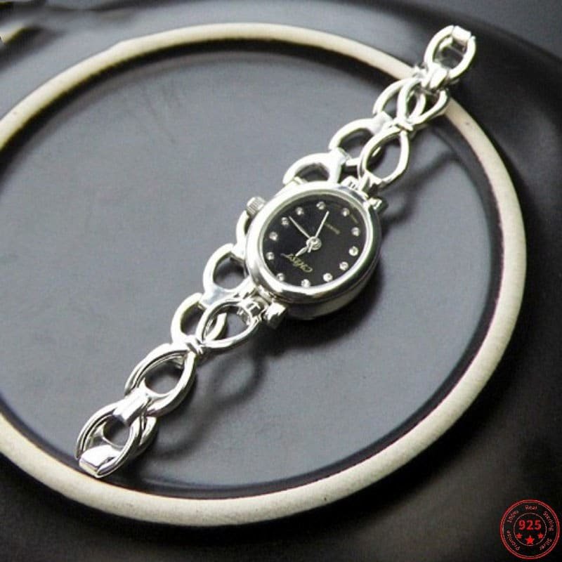 Estate Waldemar Style Sterling Silver Watch Chain 15.5