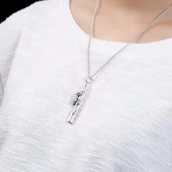 999 silver pendant cicada whistle on neck