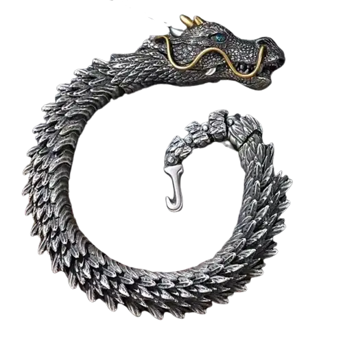 Silver Bracelet 925 articulated dragon demo