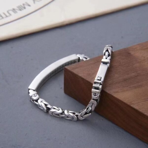 Silver Bracelet 925 glossy peace clasp details