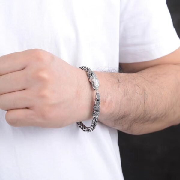 Silver Bracelet 925 python on wrist
