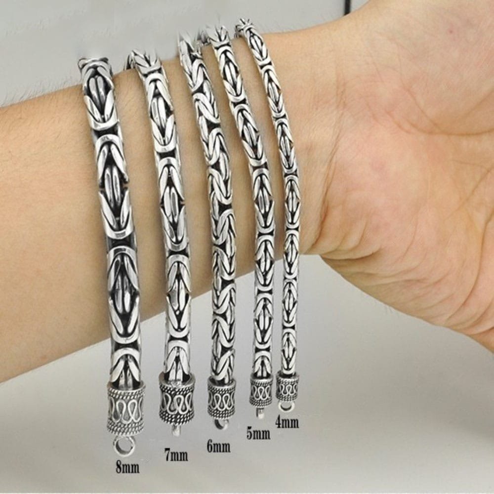 Silver Bracelet 925 - vintage pattern