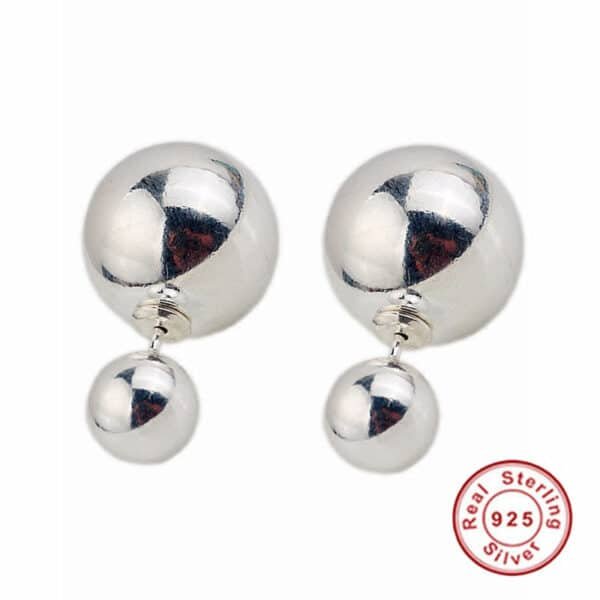 Silver Earrings 925 double ball demo