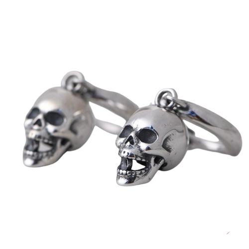 Silver Earrings 925 hoop and skull demo