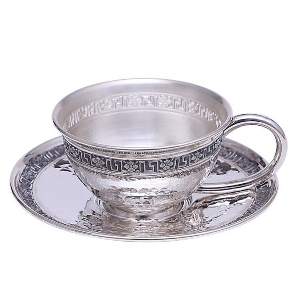 Silver Flatware saucer and tea cup demo