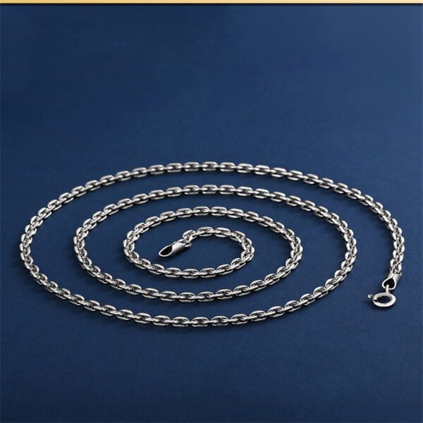 Silver Necklace 925 classic versatile rolled up