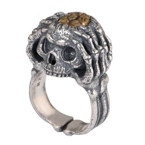 Silver Ring 925 holding skull demo