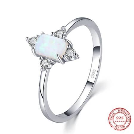 Silver Ring 925 white opal demo