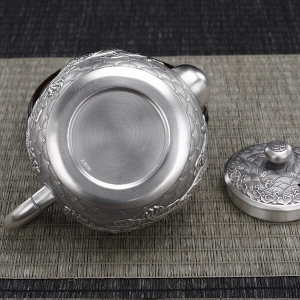 Silver Tea Set dragon teapot bottom and stamp