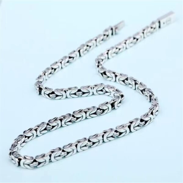 Silver Necklace 925 square pattern length