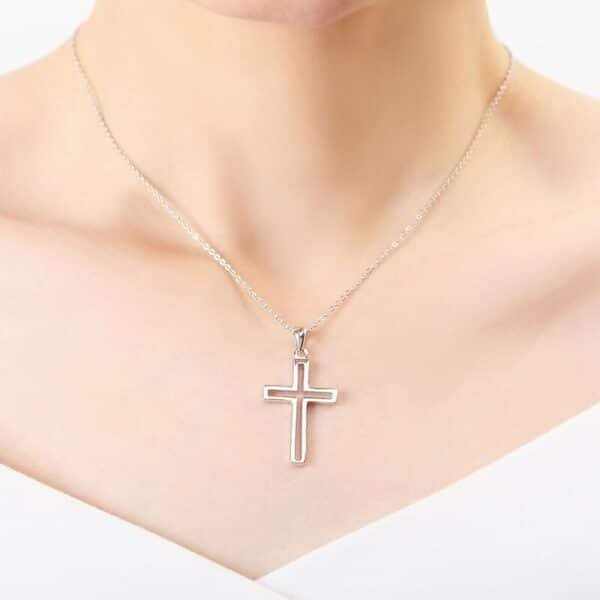 Silver Pendant 925 lover cross on neck