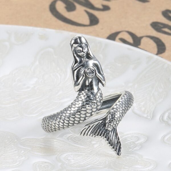 Silver Ring 925 mermaid up view