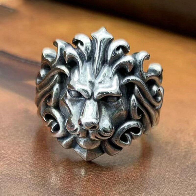 Fierce Tiger Lion Shaped Animal Ring in Silver with Animal Print Detail –  DOTOLY