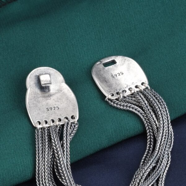 Silver Bracelet 925 multilayer lapis clasp detail