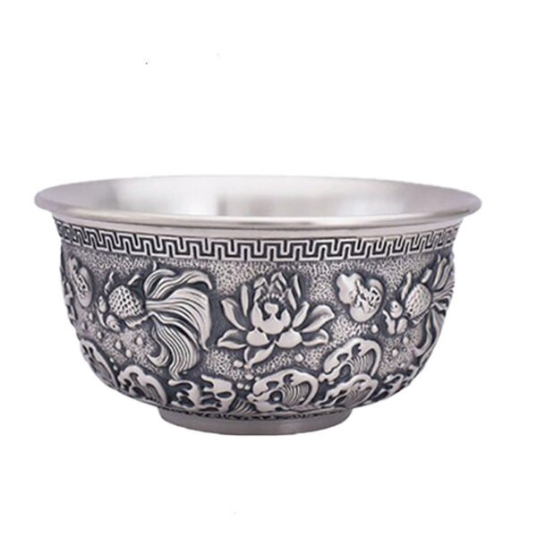 Silver Flatware engraved rice bowl demo