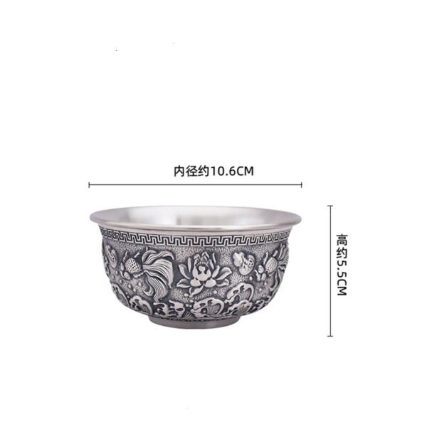 Silver Flatware engraved rice bowl measures and details