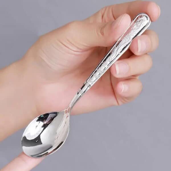 Silver Flatware engraved coffee spoon dragon