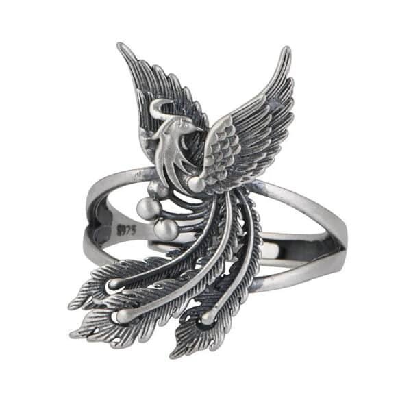 Silver Ring 925 thin phoenix demo